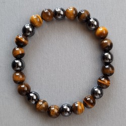 Bracelet composé de perles Œil de tigre et Hématite